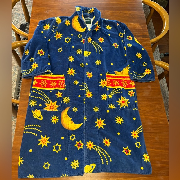 Vintage Celestial Hammacher Schlemmer Cypress 100% cotton Terry Bathrobe OS - Picture 2 of 8